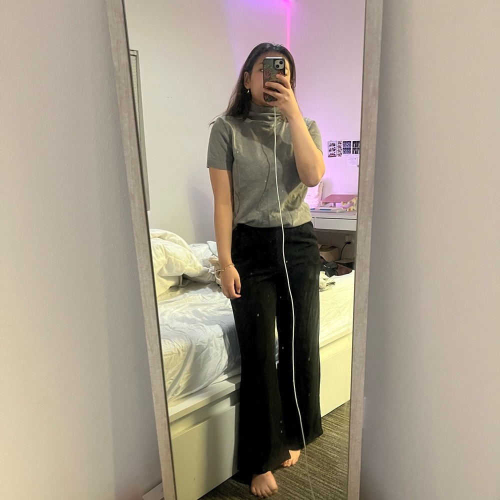 grey turtleneck sweater top